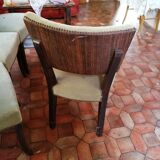 Set of 6 studded velvet chairs