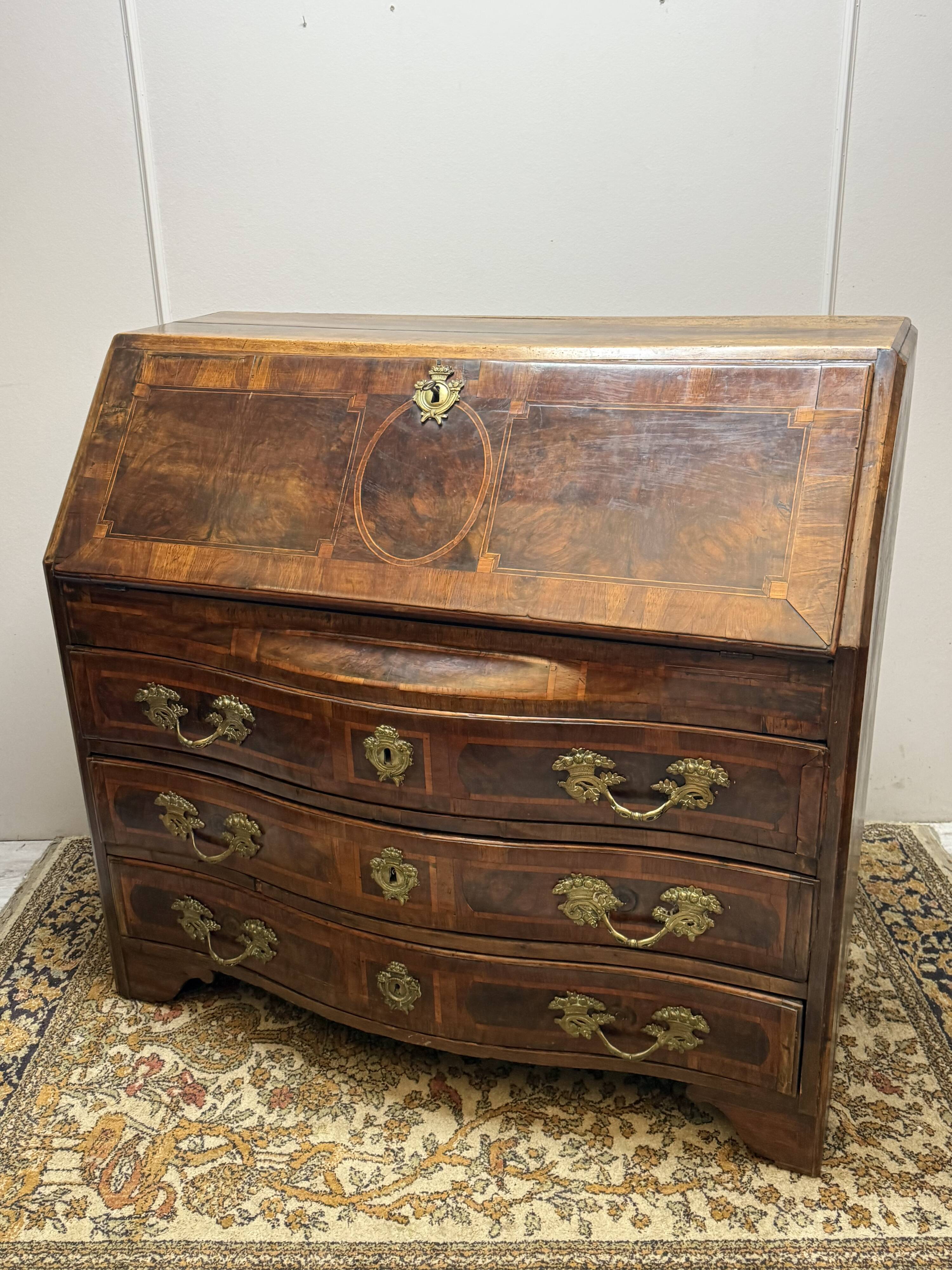 18th Century Marquetry Sloping Desk