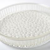 Large Vintage Pressed Glass Fruit Bowl / Rare Clear Glass Centerpiece