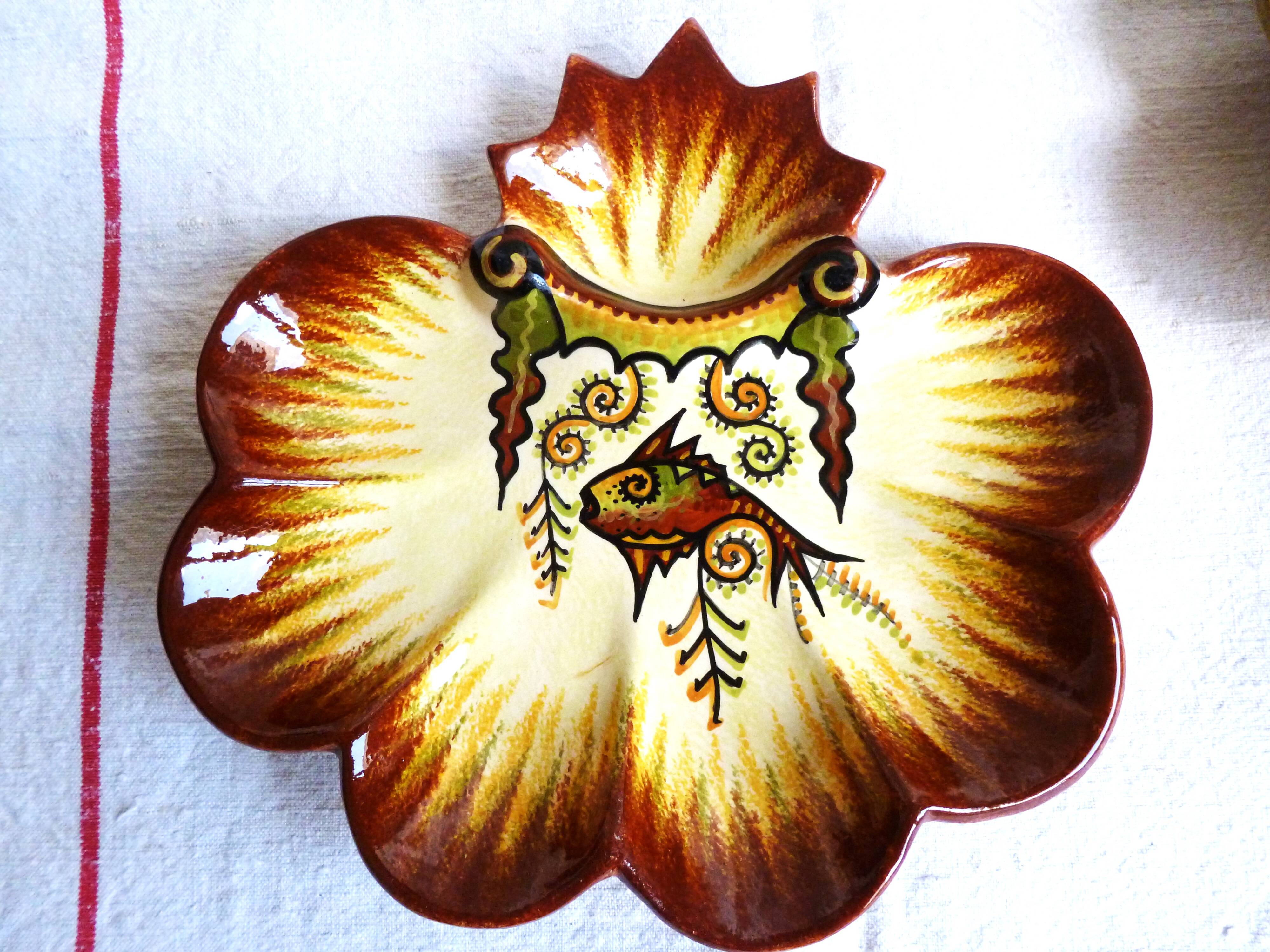 Quimper oyster plates, seafood plates, wall plate