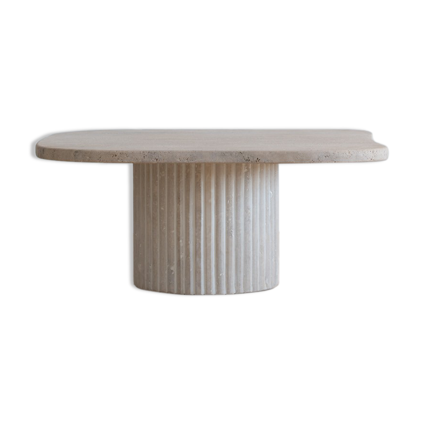 Athena irregular coffee table in natural travertine