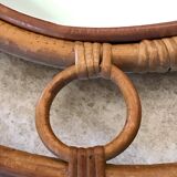 Vintage rattan round mirror 43cm