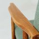 Pair of vintage long chairs mint green bouclé 1970