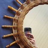 Mirror sun in rattan 43cm
