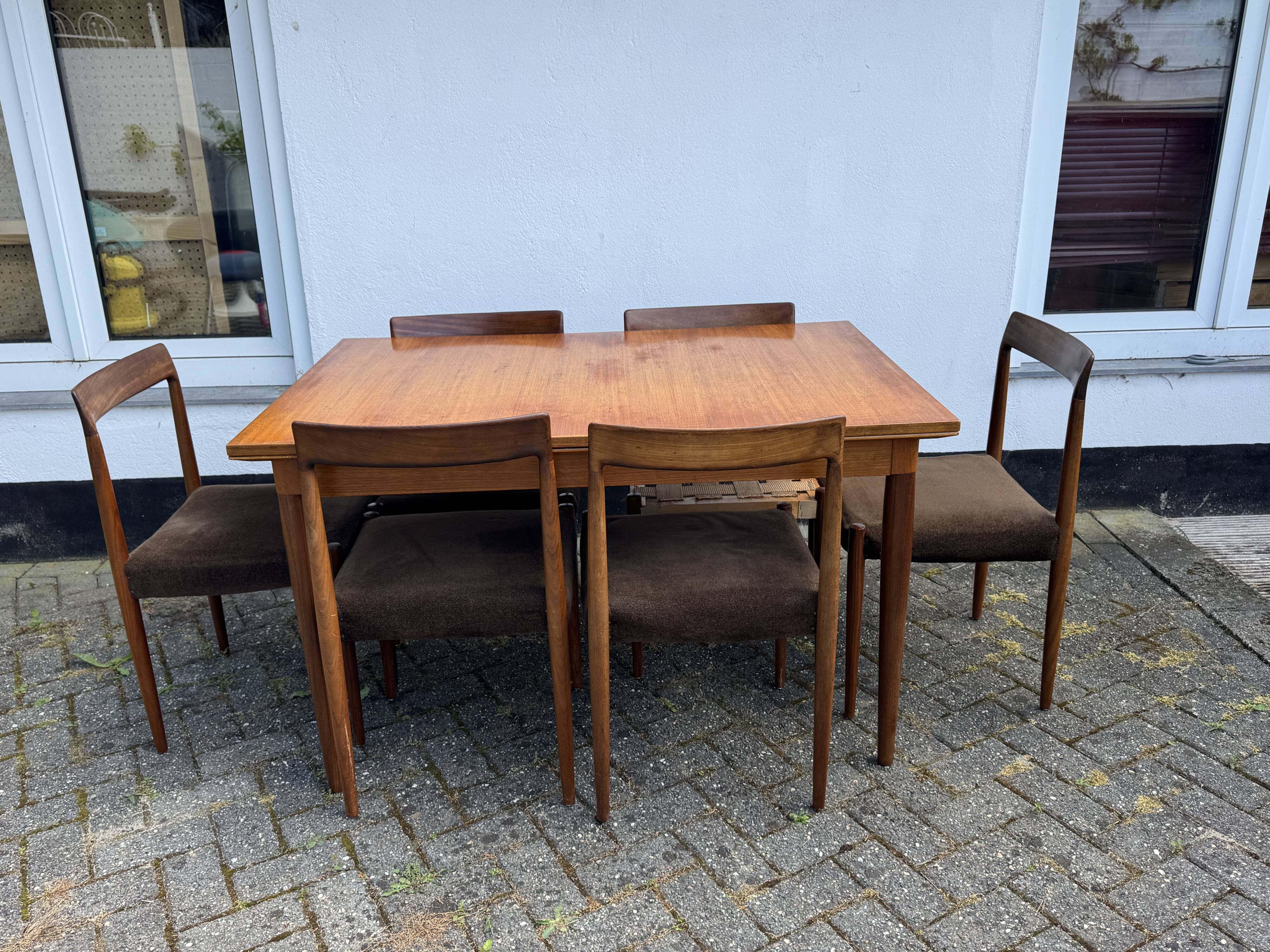 Ensemble de salle à manger vintage Lubke 8 pièces