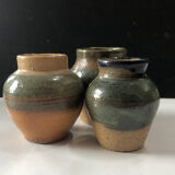 Set of 3 stoneware pots by Jules Guérin