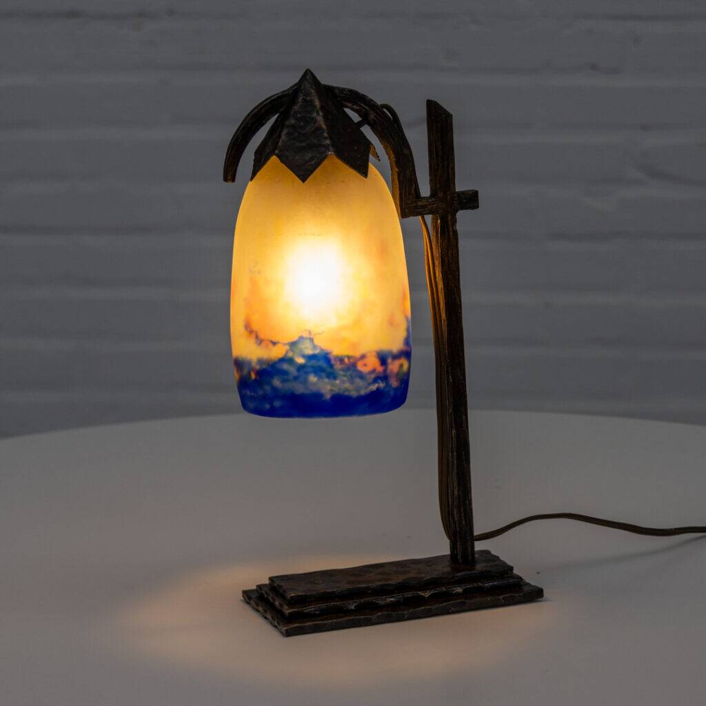 French Art Deco Degué table lamp