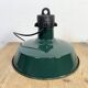 Industrial French Dark Green Enamel Factory Pendant Lamp, 1960s
