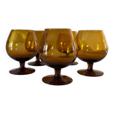 5 vintage cognac glasses