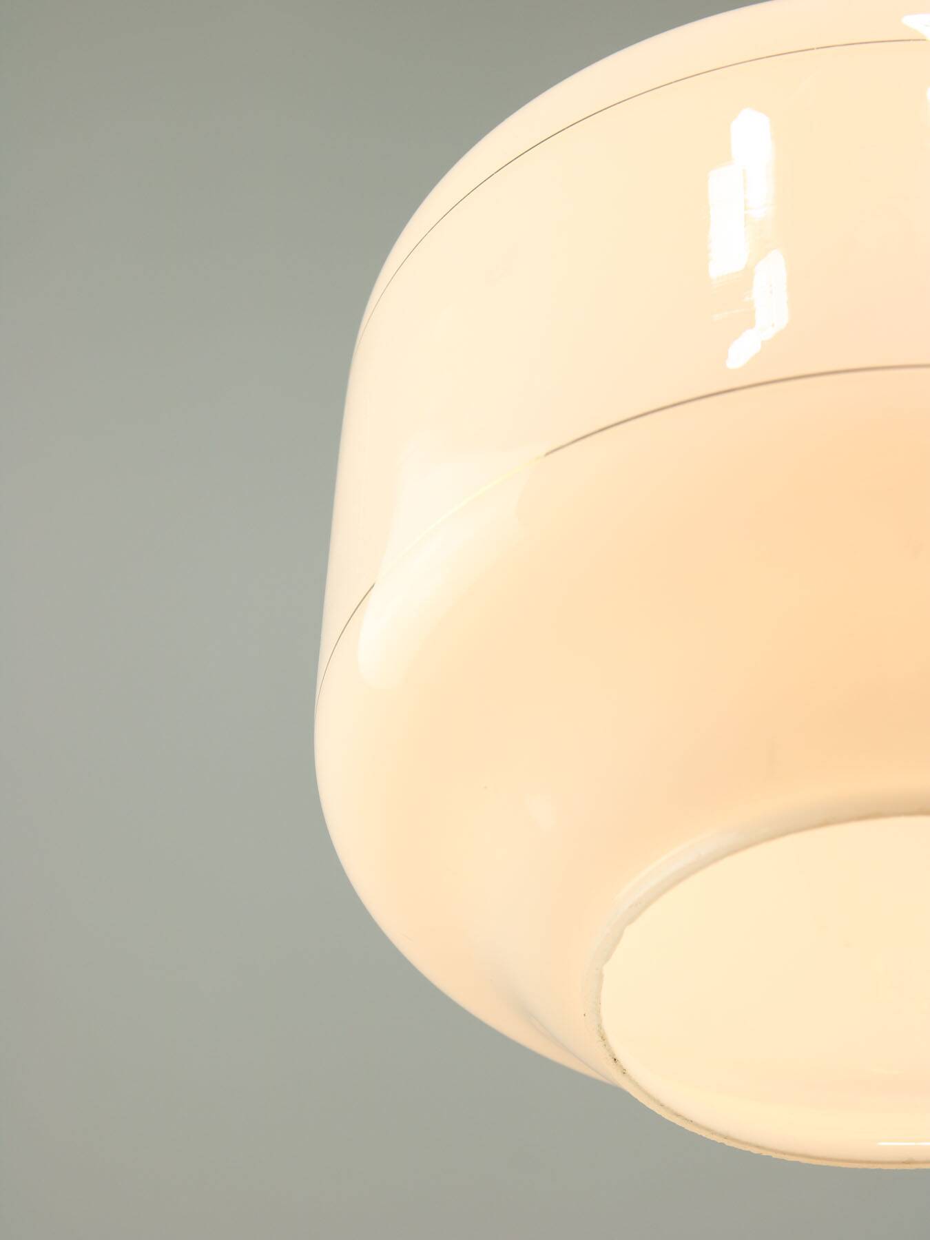 Mid-Century Italian Opaline and Brass Pendant Lamp