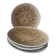 Set of 4 mushroom-style glazed ceramic plates