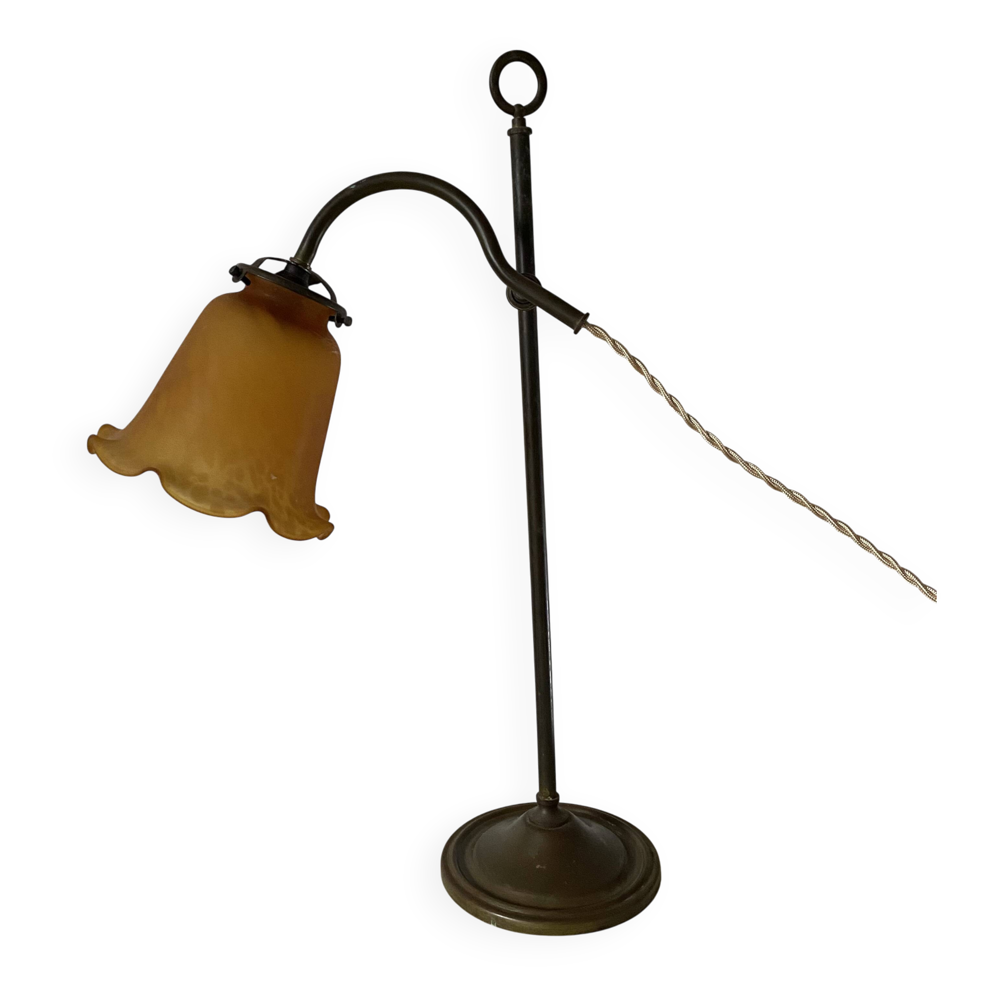 Jeweller's lamp, workshop lamp, glass paste shade
