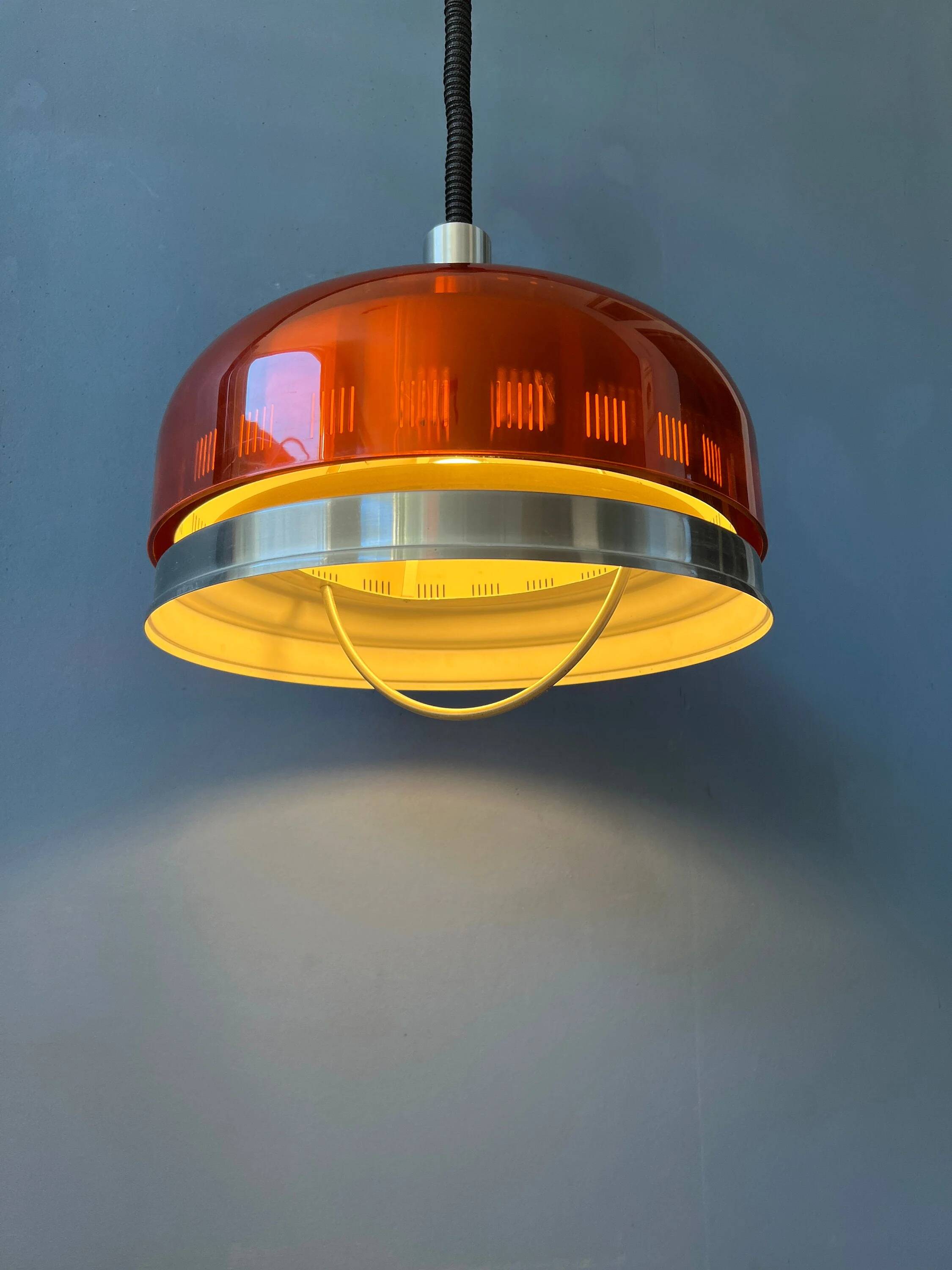 Suspension UFO Space Age orange transparente