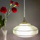 Vintage lampshade pendant lamp in green and gold granite glass