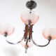 Lustre bois et alu années 40