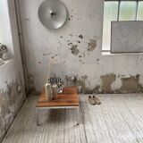 Walnut and modernist chrome coffee table