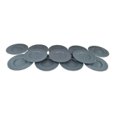Set of 12 dessert plates in ceramic blue gray marli striated in relief