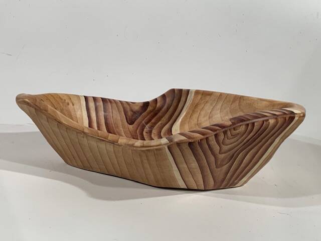 ceramic dish "faux wood" Vallauris 60s