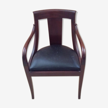 Office chair in wood and leather