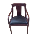 Office chair in wood and leather
