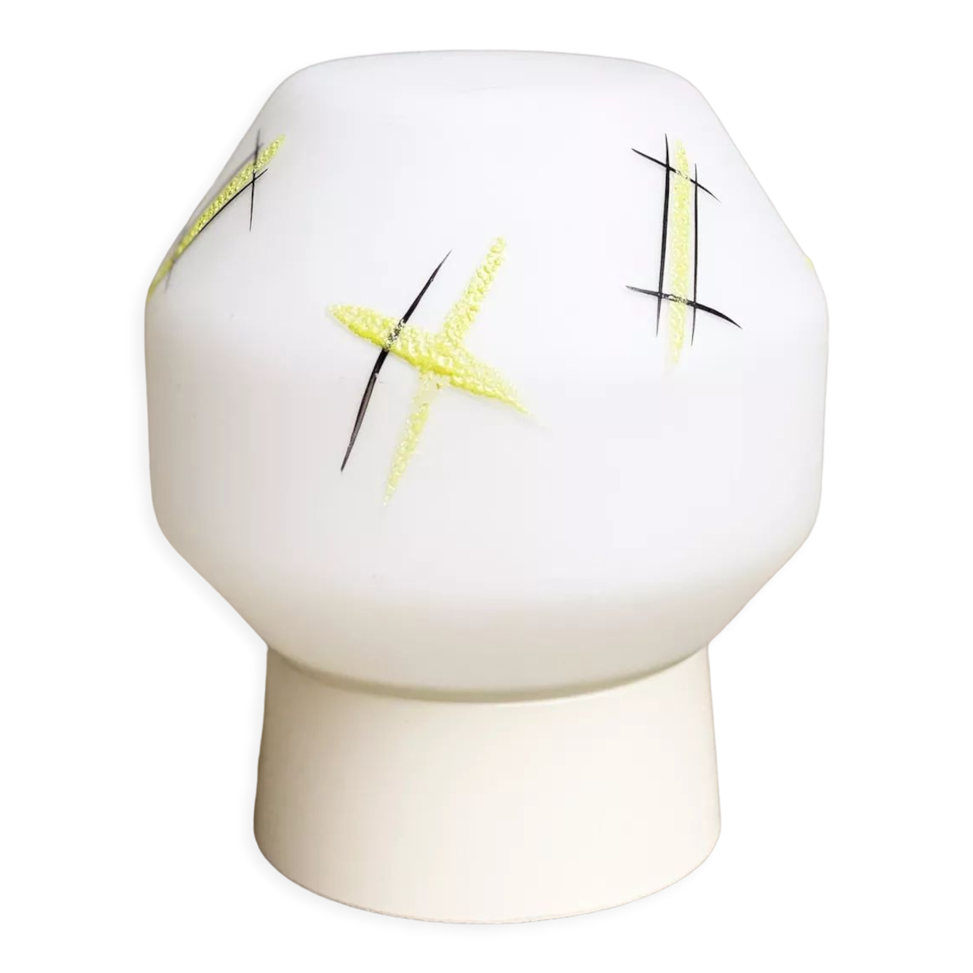 Mid Century milk glass flush mount ceiling lamp