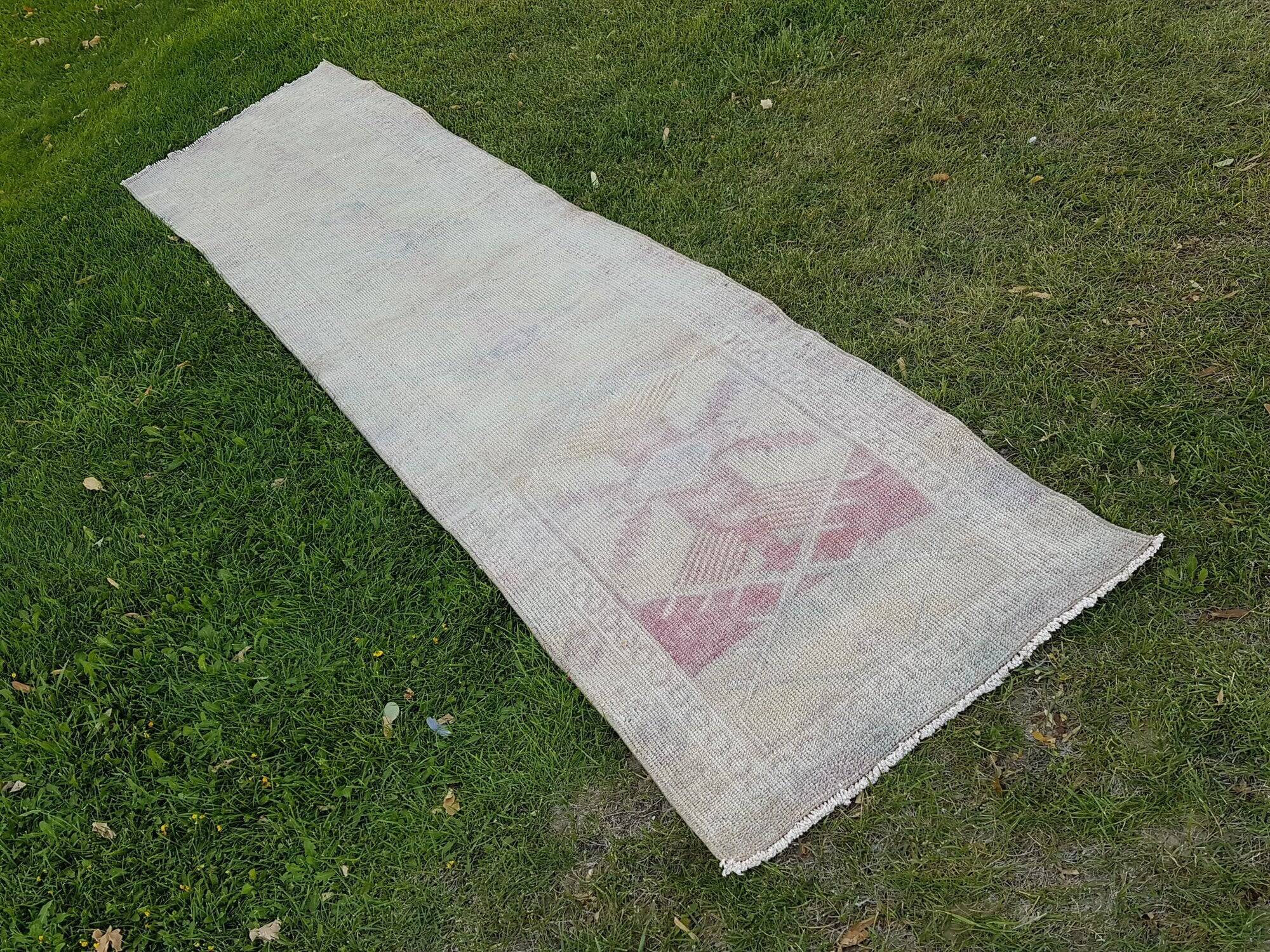 Vintage Turkish hallway rug 87x370 cm