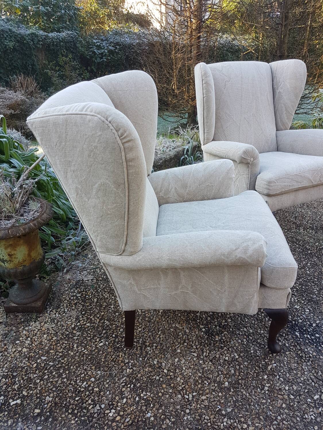 Pair of wing chairs