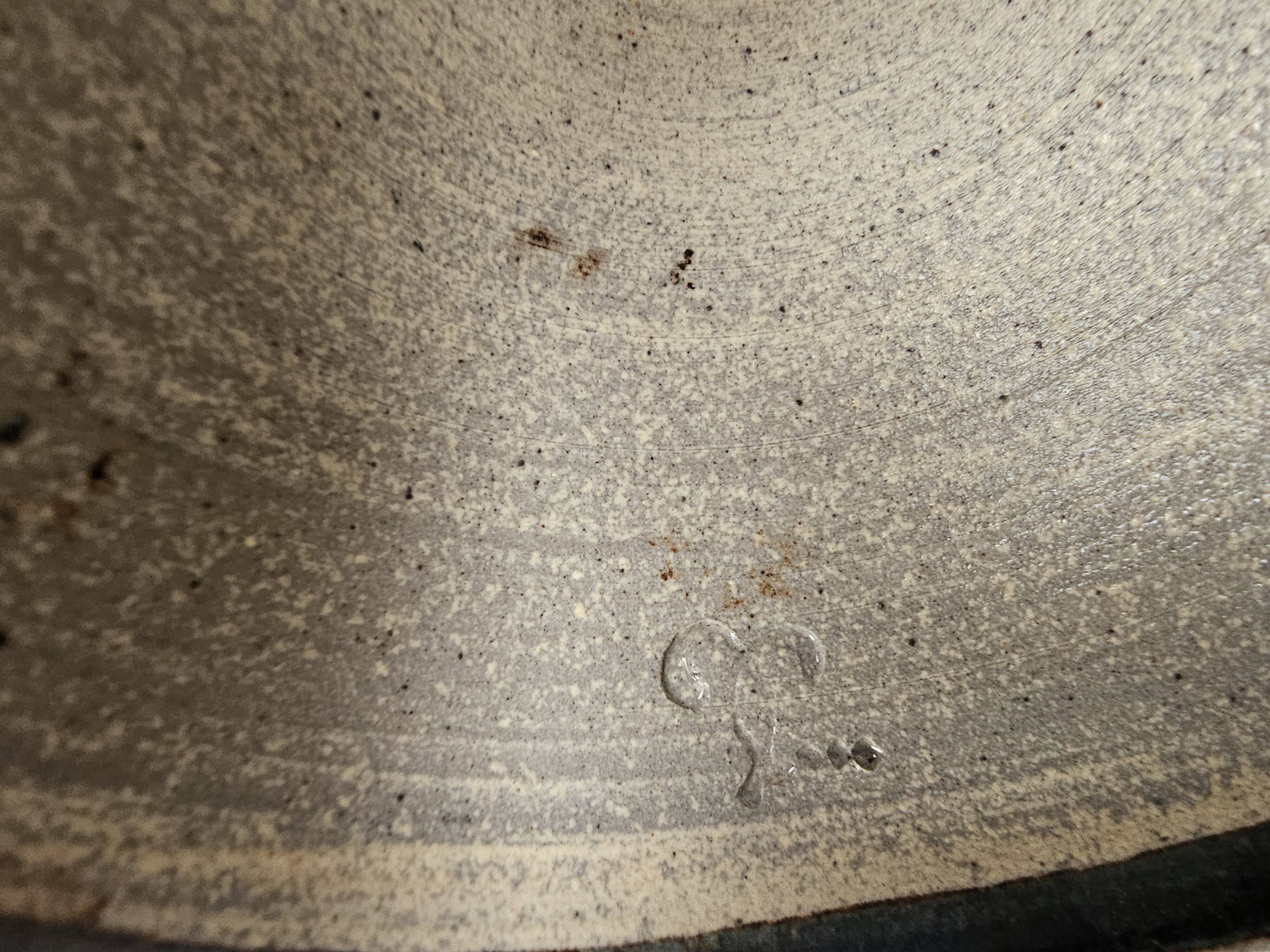 Magnificent blue ceramic flowerpot vase signed (pictogram with identification)