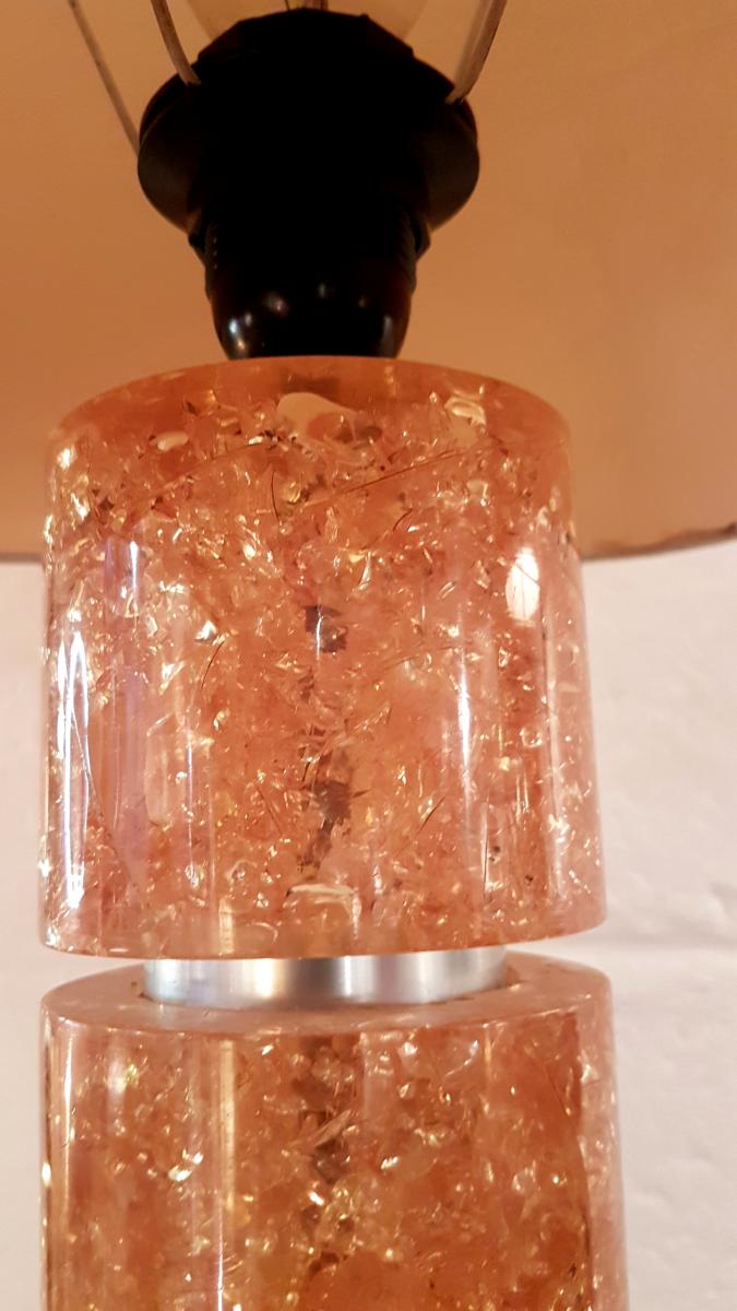 Lamp in aluminium and resin, 1970