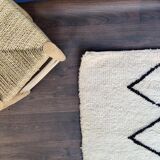 Carpet berbere Beni Ouarain black diamonds  100 X 160 cm