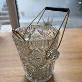 Vintage glass ice bucket and spoon