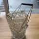Vintage glass ice bucket and spoon