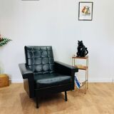 Fauteuil skaï noir