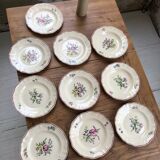 10 flower plates Sarreguemines Lyon