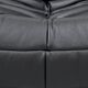 Togo chair and pouffe-black leather attributed to Ducaroy for Ligne Roset.