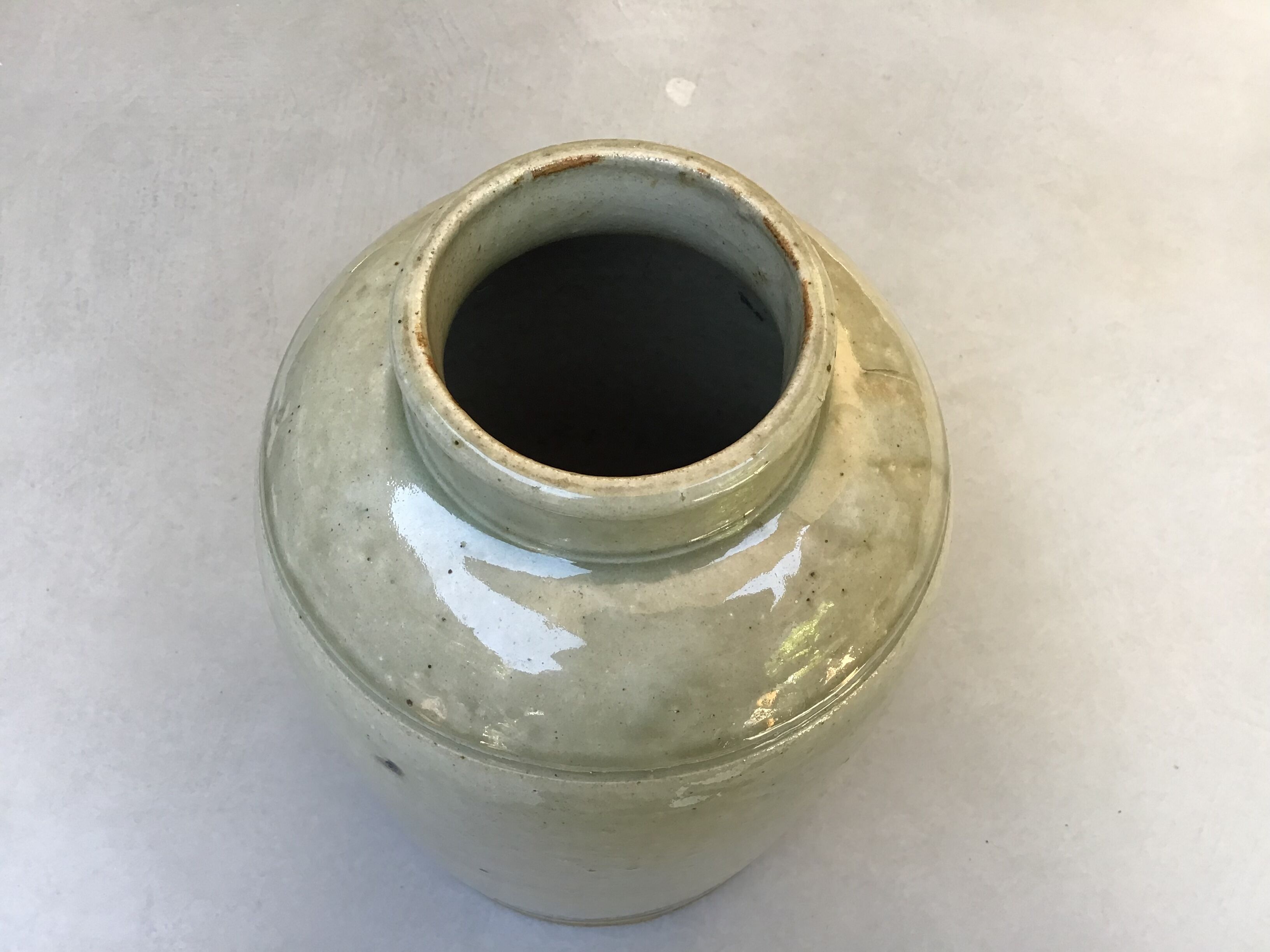 Stoneware mustard jar