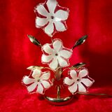 Lampe fleur de marguerite lucite vintage