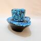 Candle holder ashtray blue fat lava glacier enamels cyclops ceramic pottery Annecy