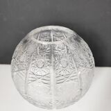 Cut crystal ball vase