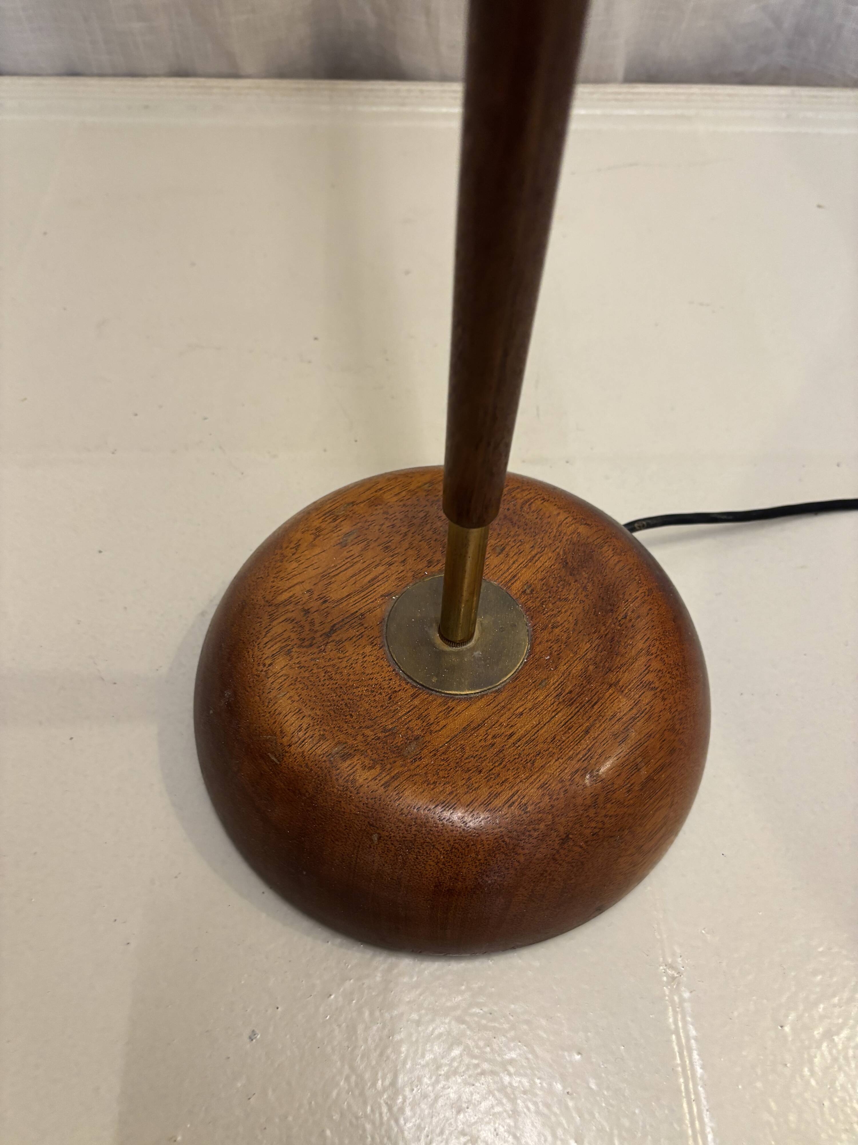 Danish teak and brass floor lamp
