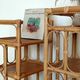 Pair of bedside tables/vintage bamboo and rattan accent furniture - 1970s