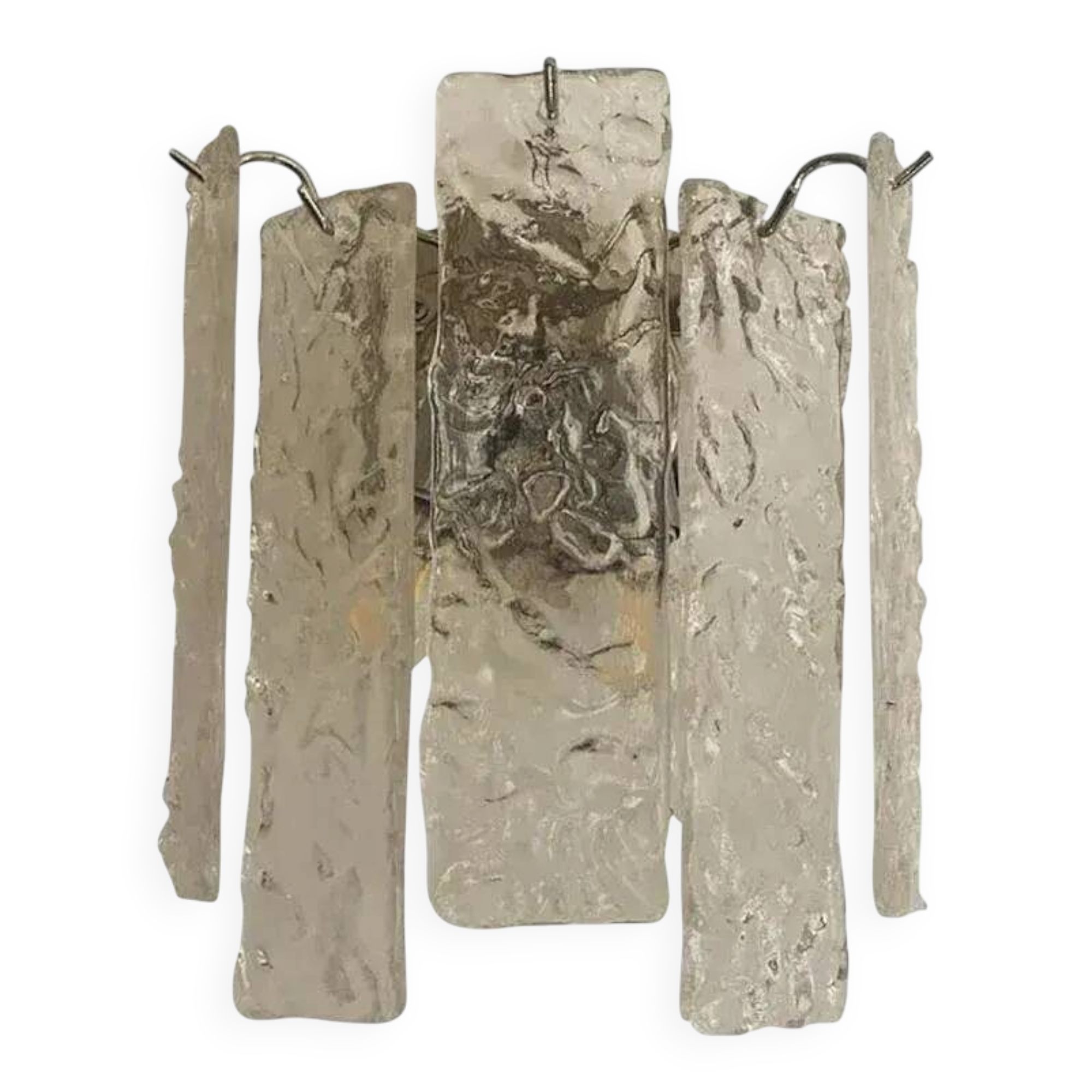 Hammered Strips listelli Murano Glass Wall Sconce by Simoeng
