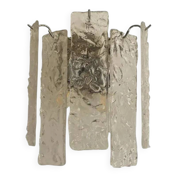 Hammered Strips listelli Murano Glass Wall Sconce by Simoeng