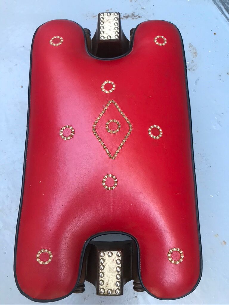 Vintage camel saddle stool