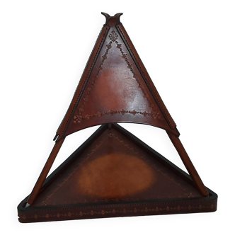 Lampe pyramide en cuire