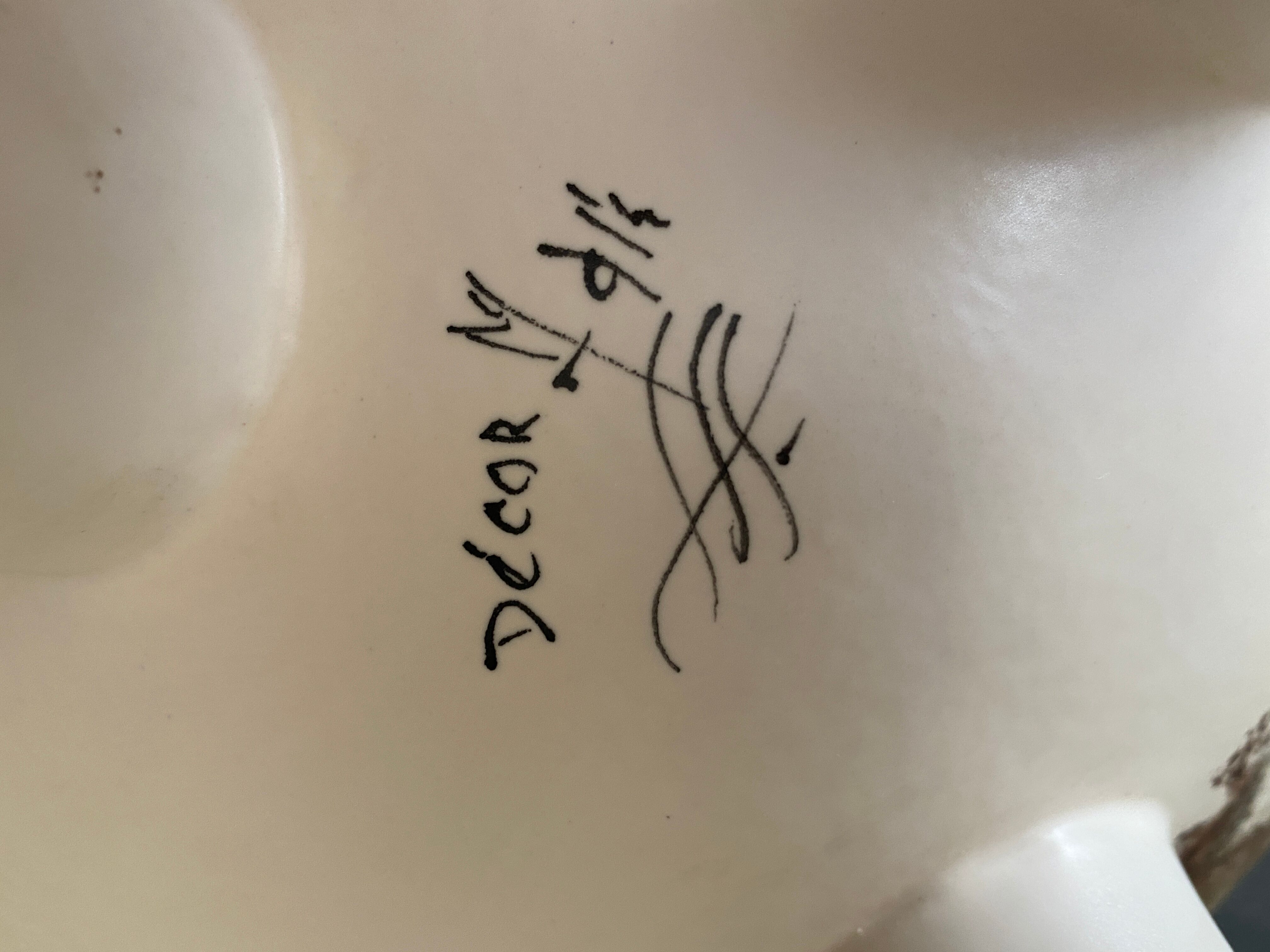 Ceramic vase with rock decoration Vallauris 1960