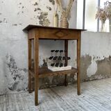 Oak spindle leg console