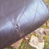 Swivel leather armchair from the 70s, Italian design.