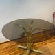 Table seventies pieds dorés
