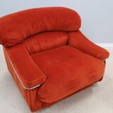 Vintage velvet armchairs Italy 1970s